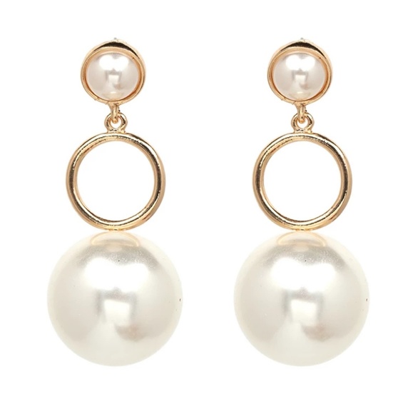 Big Double Side Pear Earrings Statement Jewelry - Picture 3 of 6